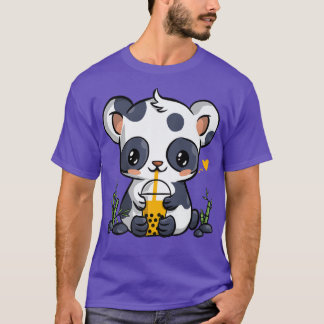 Kawaii Panda Boba Bubble Tea Drinker Anime Gift Gi T-Shirt