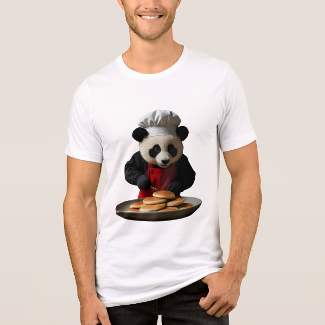 Kawaii Panda Chef T-shirt – Cute Tiny Panda Flippi Tri-Blend Shirt (Front)