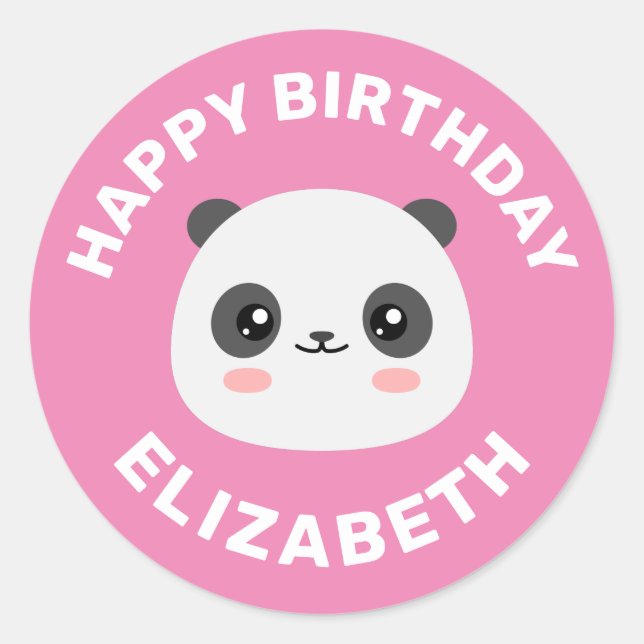 Kawaii Panda Classic Round Sticker (Front)