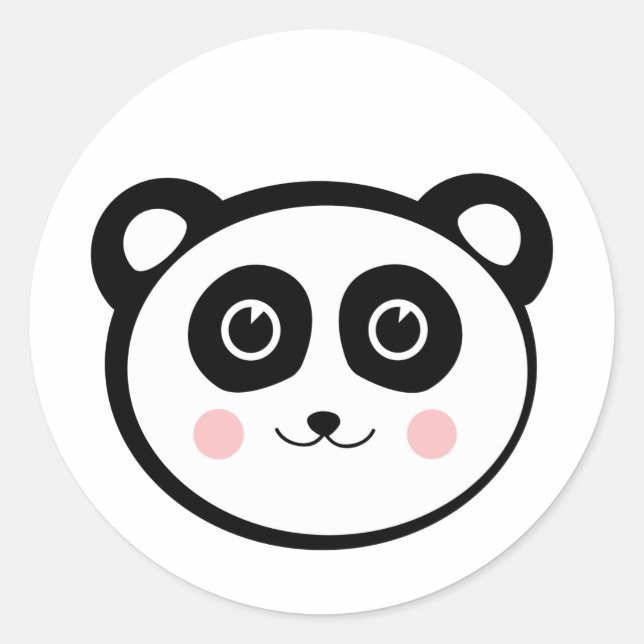 Kawaii Panda Classic Round Sticker (Front)