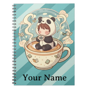 Kawaii Panda Coffee Study Spiral Notebook