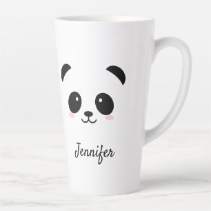 Kawaii panda cute black white personalised latte mug