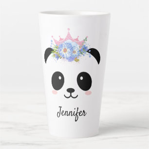 Kawaii panda cute floral queen personalised latte mug