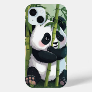 Kawaii Panda – Cute Pastel Cartoon Design iPhone 15 Case