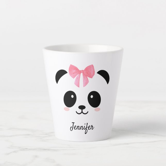 Kawaii panda cute personalised latte mug (Front)