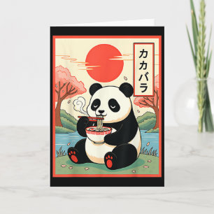 Kawaii Panda Eating Ramen Anime Noodles Japanese P Card