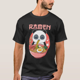Kawaii Panda Eating Ramen Noodles Cute Anime And R T-Shirt