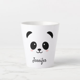 Kawaii panda face personalised latte mug