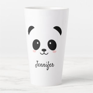 Kawaii panda face personalised latte mug