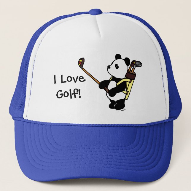 Kawaii Panda Golfer Trucker Hat (Front)