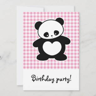 Kawaii panda invitation