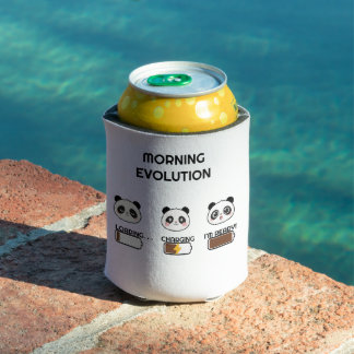 Kawaii Panda Mood Level Progression Cartoon Art Can Cooler