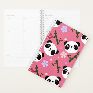 Kawaii Panda on Pink Planner