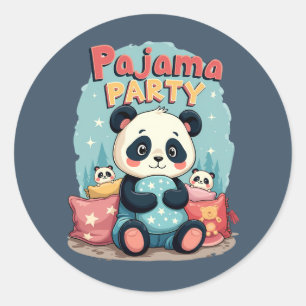 Kawaii Panda Pajama Party Cosy Sleepover Aesthetic Classic Round Sticker