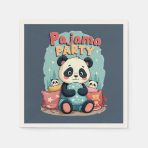 Kawaii Panda Pajama Party Cosy Sleepover Aesthetic Napkin