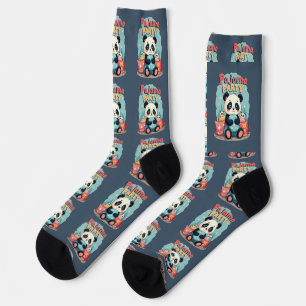 Kawaii Panda Pajama Party Cosy Sleepover Aesthetic Socks