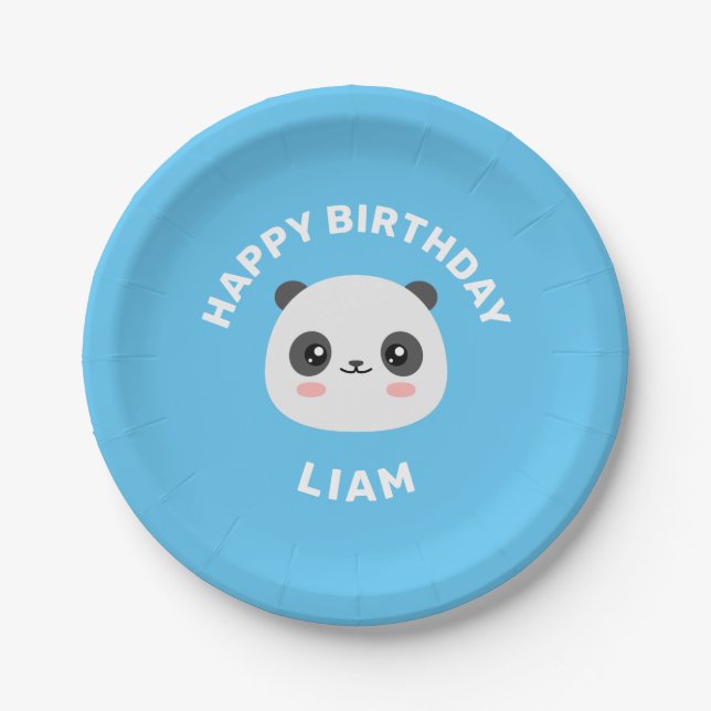 Kawaii Panda Paper Plate (Front)