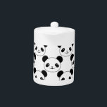 Kawaii Panda Pattern In Black And White<br><div class="desc">A cute cartoon style panda bear. 
Original kawaii pattern design.</div>