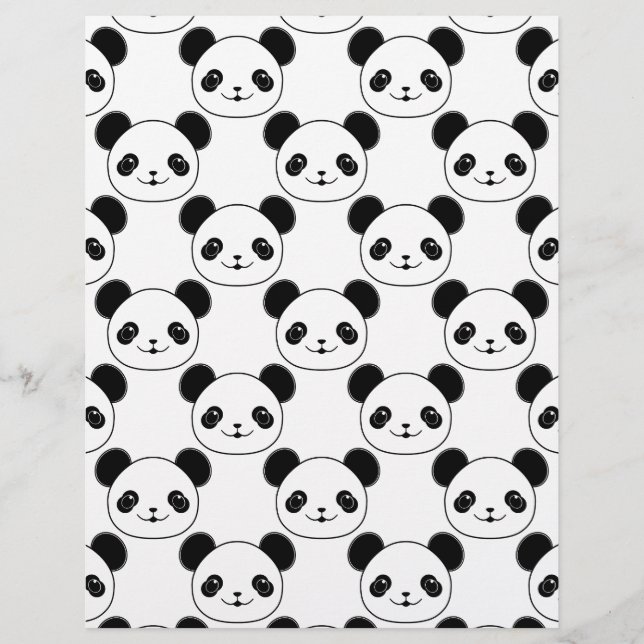 Kawaii Panda Pattern In Black And White (Front)