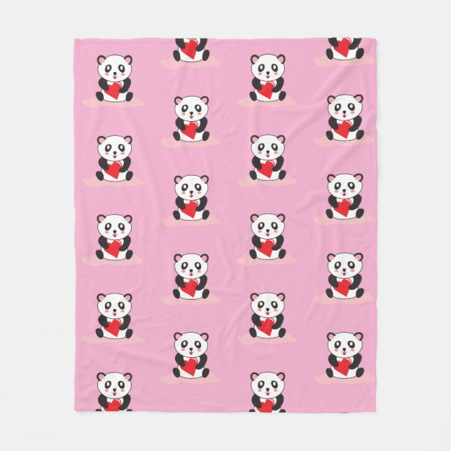 Kawaii Panda Plush Blanket for Children (Front)