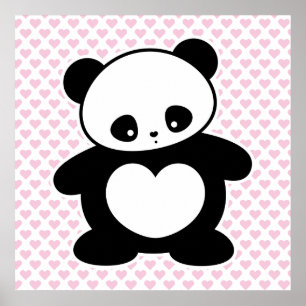 Kawaii panda poster