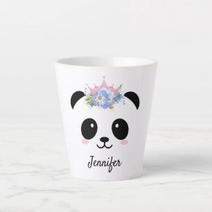 Kawaii panda queen personalised latte mug
