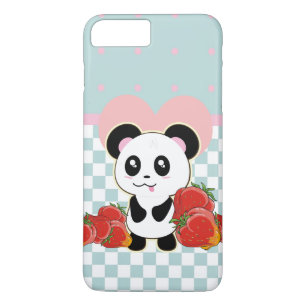 Kawaii Panda strawberries cute iPhone 8 Plus/7 Plus Case