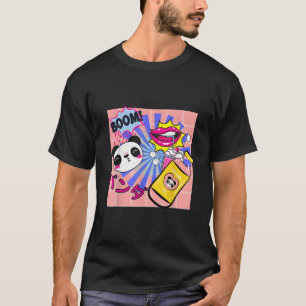 Kawaii Panda Strawberry Milkshake Japanese Anime T-Shirt