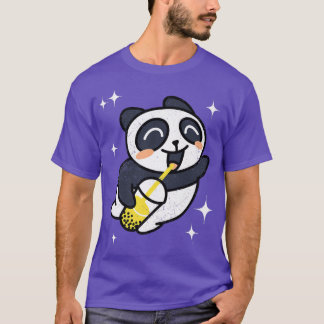 Kawaii Panda with Boba Bubble Tea Premium  T-Shirt