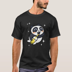 Kawaii Panda With Boba Bubble Tea T-Shirt