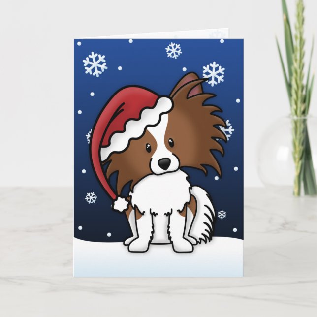 Kawaii Papillon Christmas Card (Front)