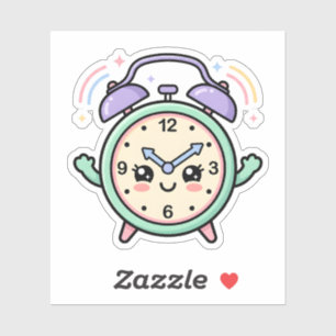 Kawaii Pastel Alarm Clock Morning Study Sticker