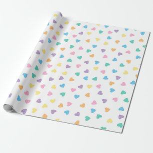 Kawaii Pastel Candy Hearts Wrapping Paper
