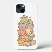Kawaii Pastel Cat Stack Sleepy Sticker