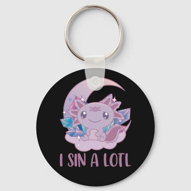 Kawaii Pastel Colours Gothic Cute Goth Axolotl Key Key Ring (Front)