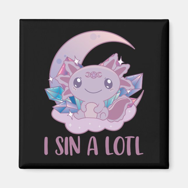 Kawaii Pastel Colours Gothic Cute Goth Axolotl Mag Magnet (Front)
