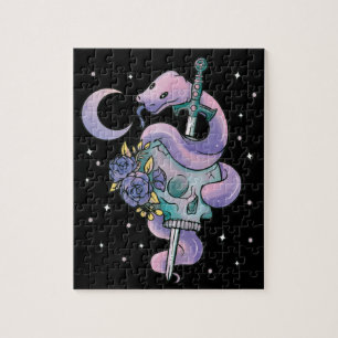 Kawaii Pastel Colours Gothic Cute Goth Snake Jigsa Jigsaw Puzzle