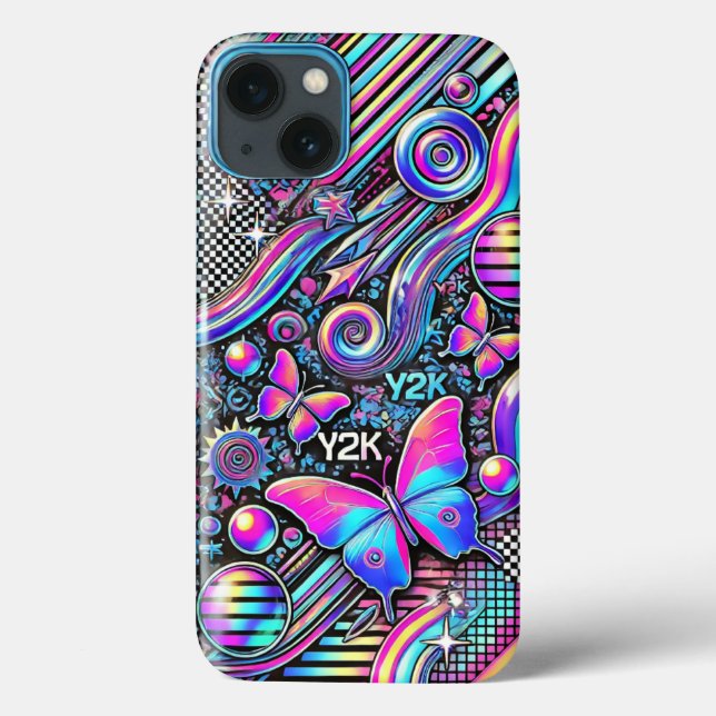 Kawaii Pastel Cute Doodle iPhone 13 Case (Back)