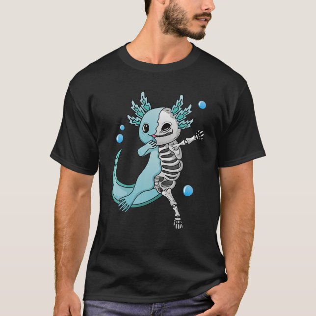 Kawaii Pastel Goth Aesthetic Dabbing Axolotl Salam T-Shirt (Front)
