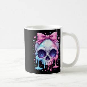 Kawaii Pastel Goth Creepy Bowtie Girl Skull Hallow Coffee Mug