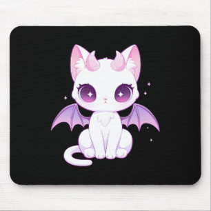 Kawaii Pastel Goth Creepy Cute Witchy Demon Winged Mouse Pad