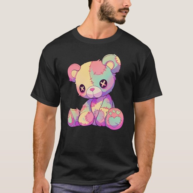 Kawaii Pastel Goth Creepy Cute Witchy Patchwork Te T-Shirt (Front)