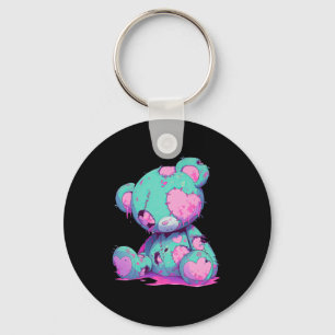 Kawaii Pastel Goth Creepy Cute Witchy Zombie Bear  Key Ring