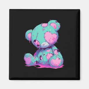 Kawaii Pastel Goth Creepy Cute Witchy Zombie Bear Magnet