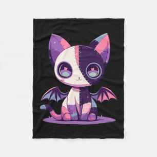 Kawaii Pastel Goth Creepy Cute Witchy Zombie Patch Fleece Blanket
