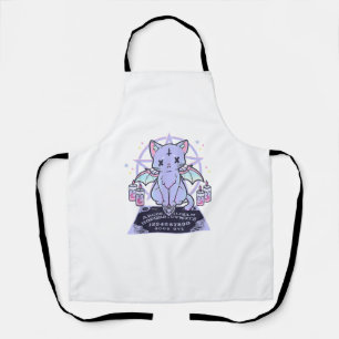 Kawaii Pastel Goth Cute and Creepy Occult Cat Ouij Apron