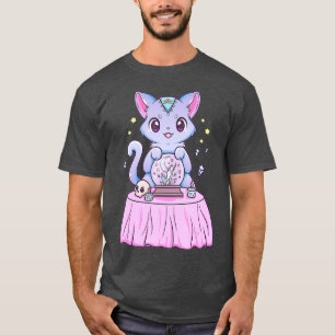 Kawaii Pastel Goth Cute Creepy Wicca Witchy Cat T-Shirt