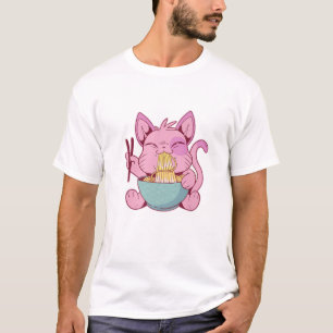 Kawaii Pastel Goth Cute Ramen Cat Anime Japanese M T-Shirt