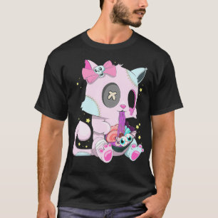 Kawaii Pastel Goth Witchy Cat eats Ramen Cute T-Shirt