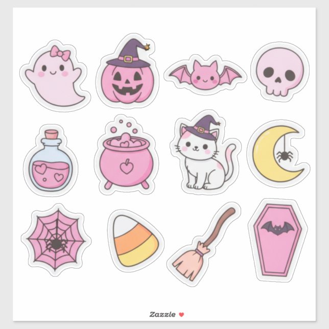 Kawaii Pastel Halloween Magic Sticker Pack (Sheet)